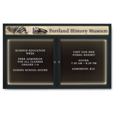 United Visual Products Indoor Enclosed Combo Board, 42"x32", Gold Frame/Green & Pumice UVCB4232G-GREEN-PUMICE